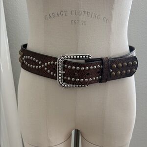 Ariat Brown Leather Belt with Silver Eyelets